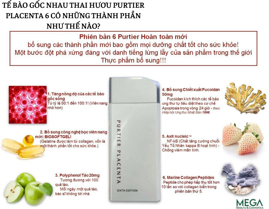 Tế Bào Gốc Nhau Thai Hươu PURTIER PLACENTA 6 Hỗ Trợ Tế Bào Bệnh Của Con Người